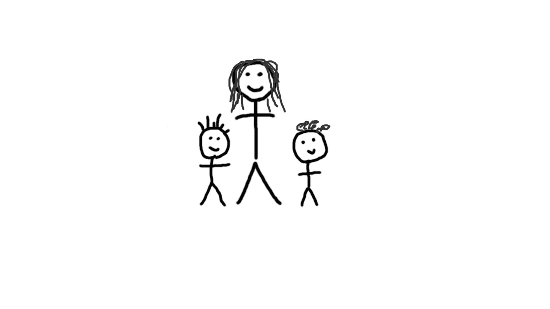 A woman and two kids.