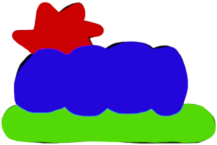 Same image but each object has a color corresponding to its class.