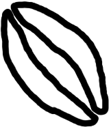 Two objects next to each other in diagonal.